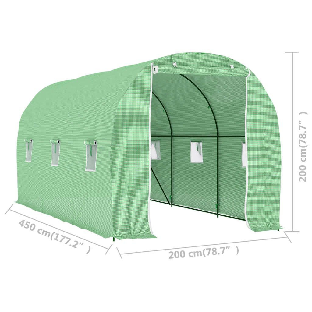 Kasvihuone 9 m² 4,5x2x2 m - Sisustajankoti.fi