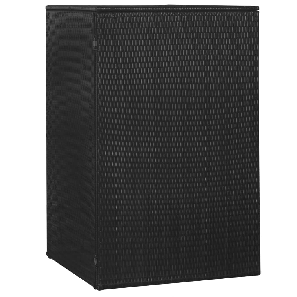 Yhden roska-astian vaja musta 76x78x120 cm polyrottinki - Sisustajankoti.fi