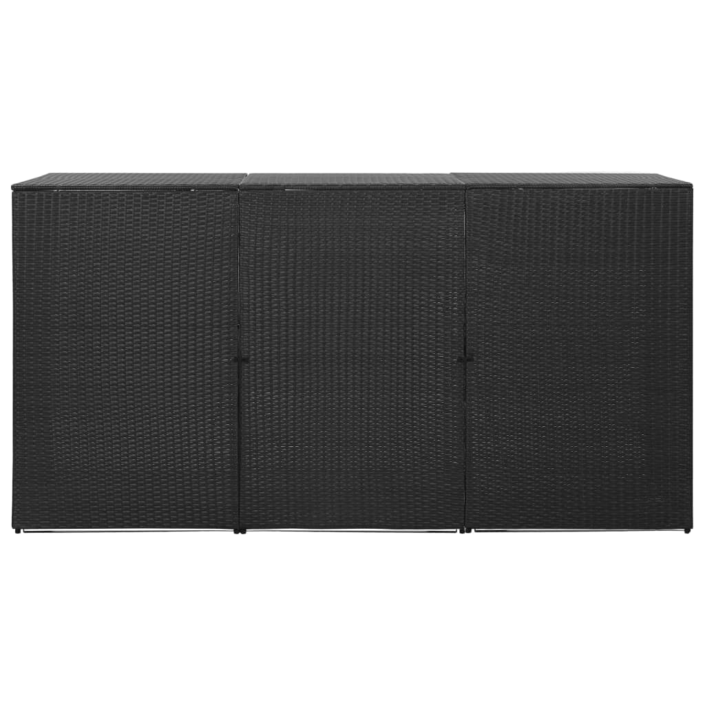 Kolmen roska-astian vaja musta 229x78x120 cm polyrottinki - Sisustajankoti.fi