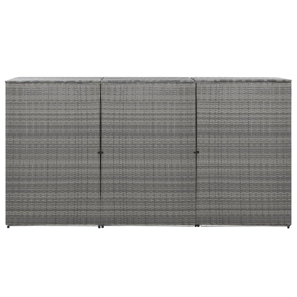 Kolmen roska-astian vaja antrasiitti 229x78x120 cm polyrottinki - Sisustajankoti.fi