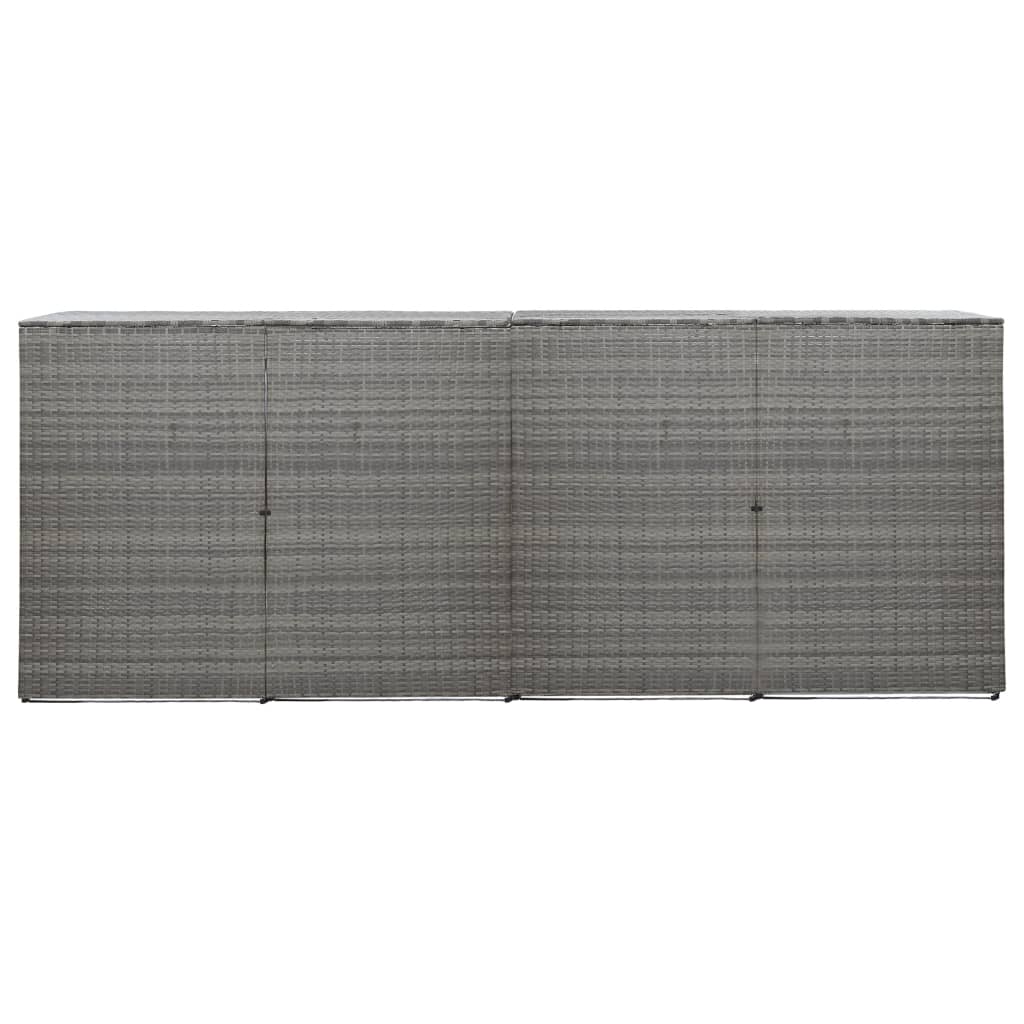 Neljän roska-astian vaja antrasiitti 305x78x120 cm polyrottinki - Sisustajankoti.fi