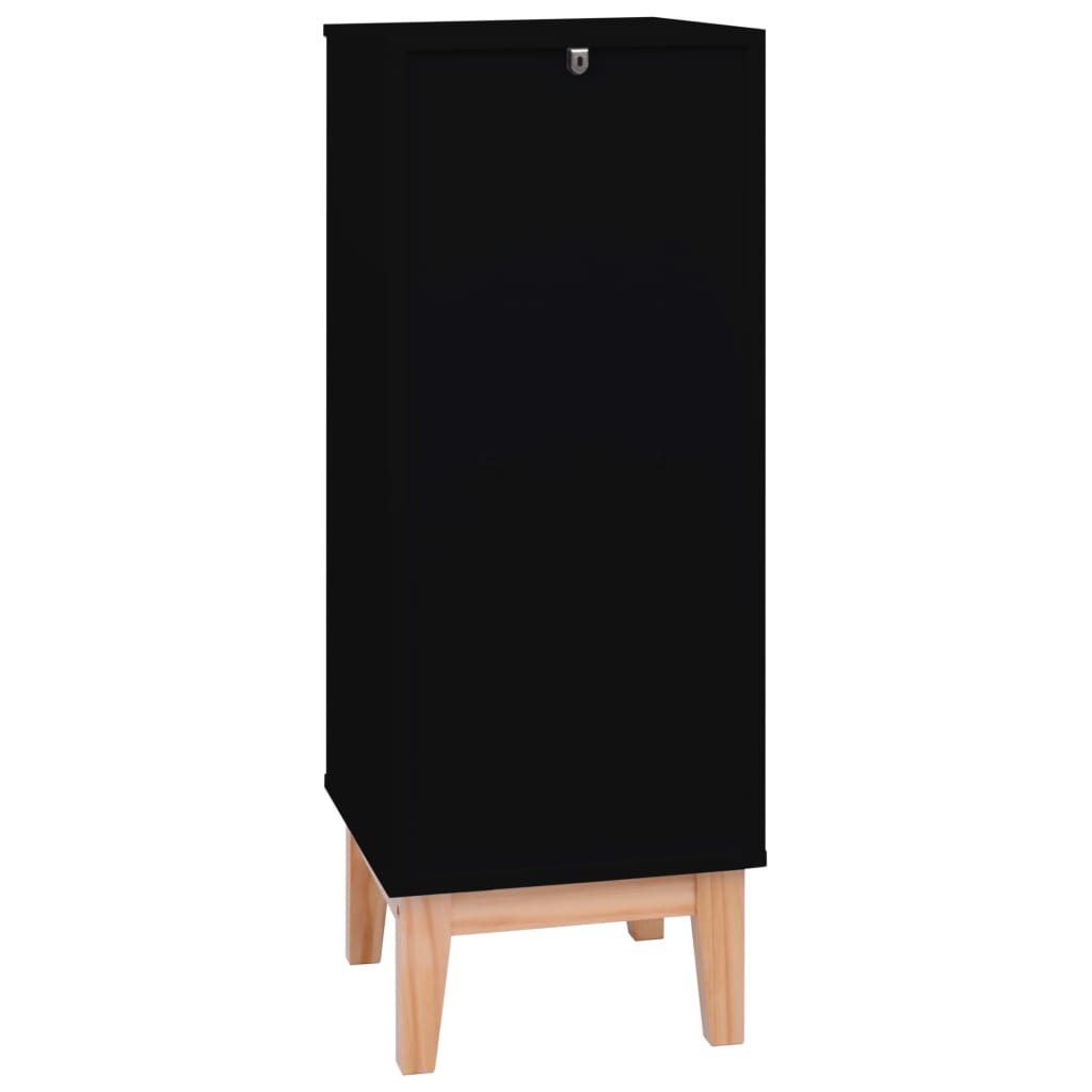 Senkki musta 35x35x100 cm MDF ja rottinki - Sisustajankoti.fi