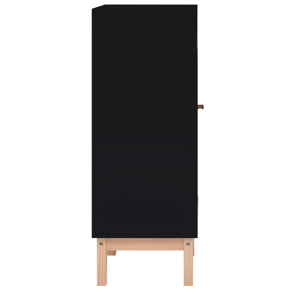 Senkki musta 35x35x100 cm MDF ja rottinki - Sisustajankoti.fi