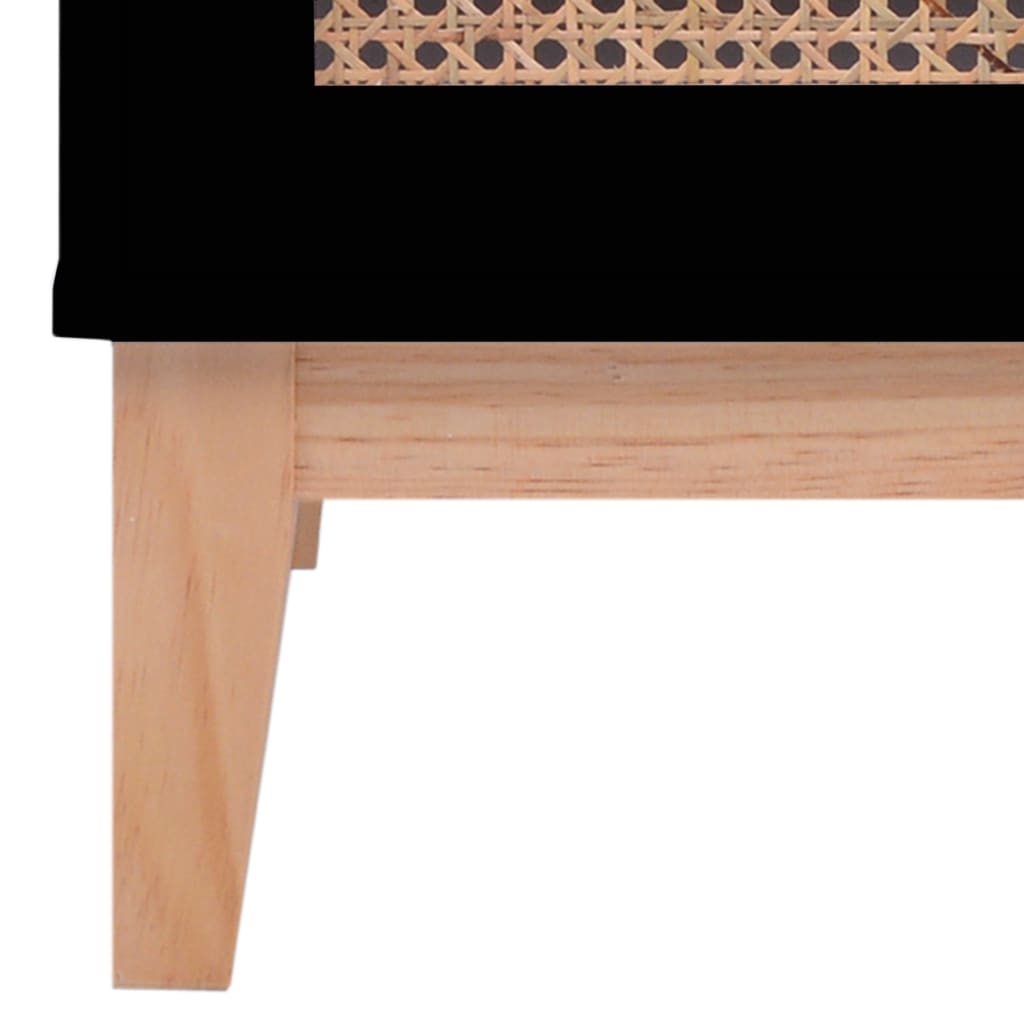 Senkki musta 35x35x100 cm MDF ja rottinki - Sisustajankoti.fi