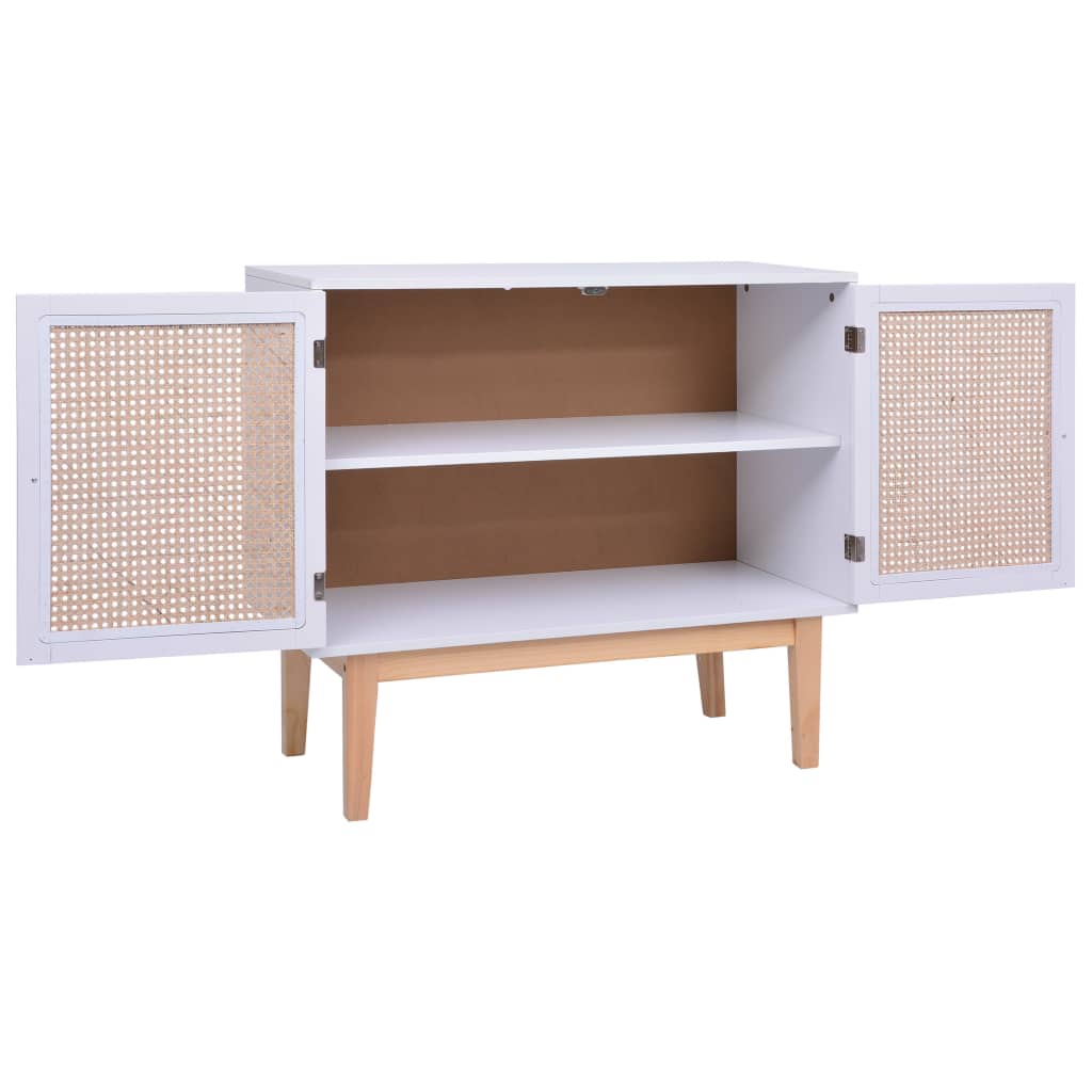 Senkki valkoinen 88,5x40x80 cm MDF ja rottinki - Sisustajankoti.fi