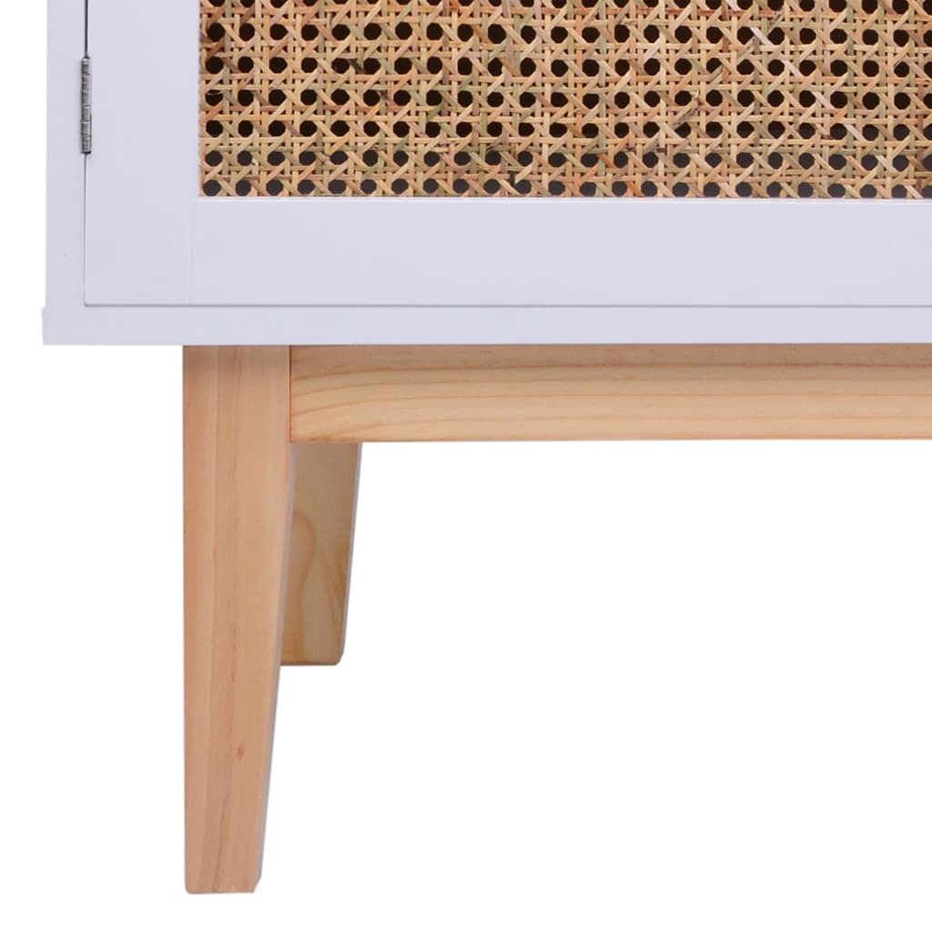 Senkki valkoinen 88,5x40x80 cm MDF ja rottinki - Sisustajankoti.fi