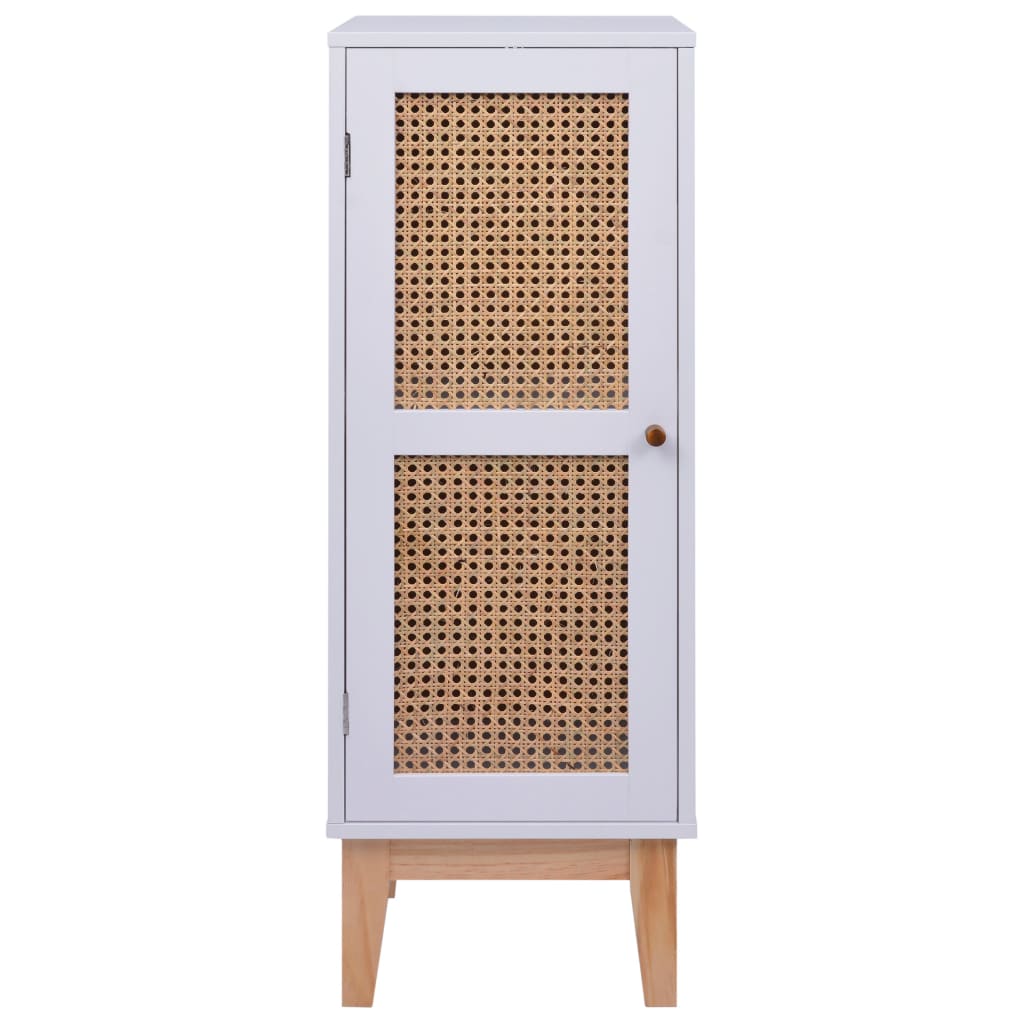 Senkki valkoinen 35x35x100 cm MDF ja rottinki - Sisustajankoti.fi