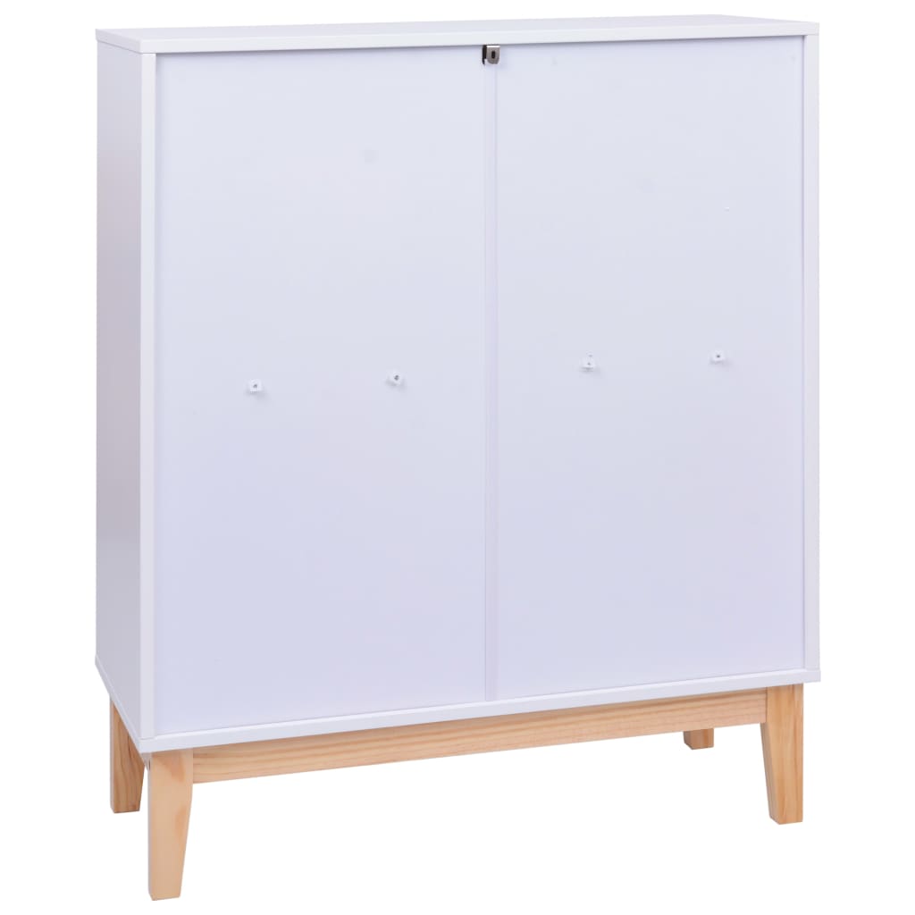 Senkki valkoinen 80x35x100 cm MDF ja rottinki - Sisustajankoti.fi