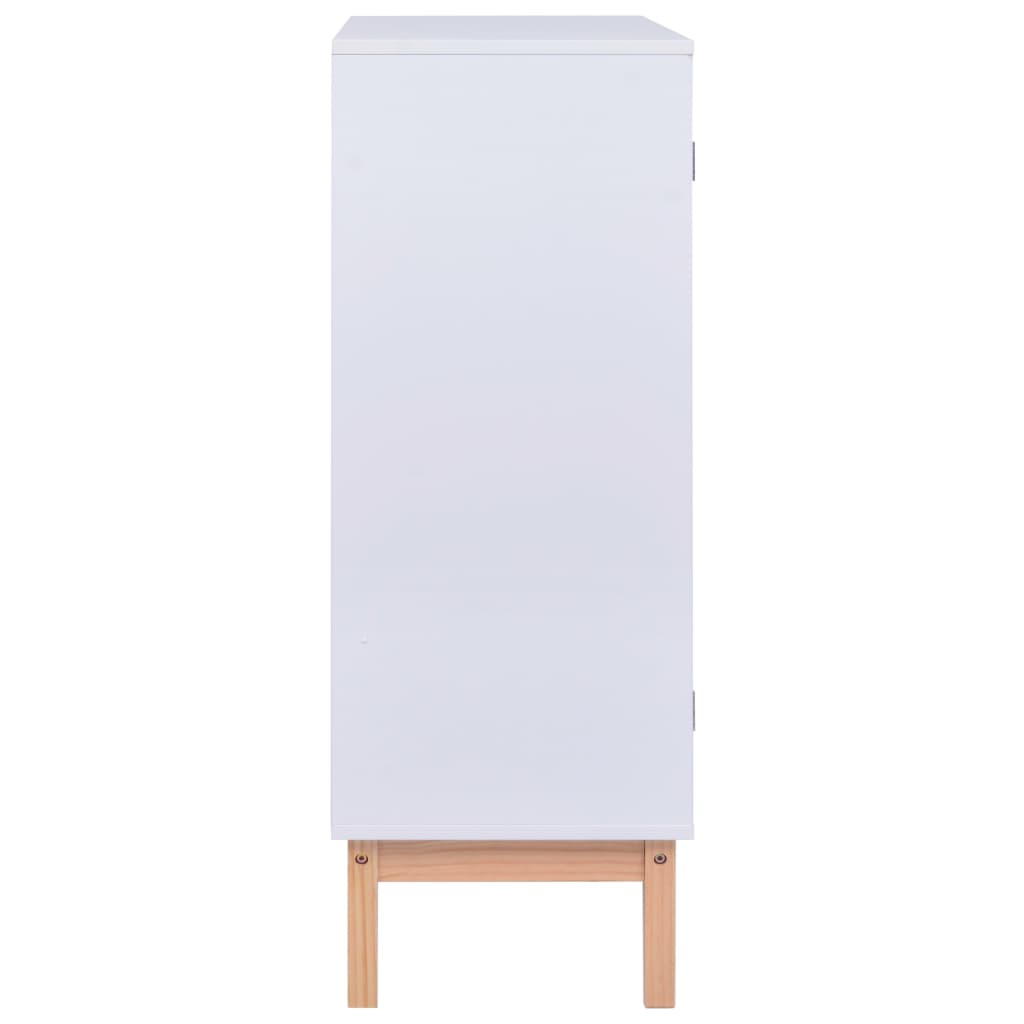 Senkki valkoinen 80x35x100 cm MDF ja rottinki - Sisustajankoti.fi