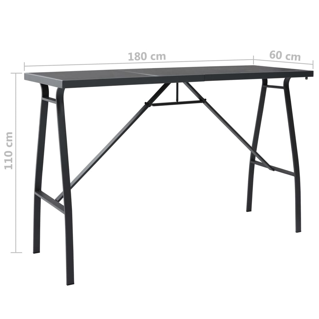 Puutarhan baaripöytä musta 180x60x110 cm karkaistu lasi - Sisustajankoti.fi