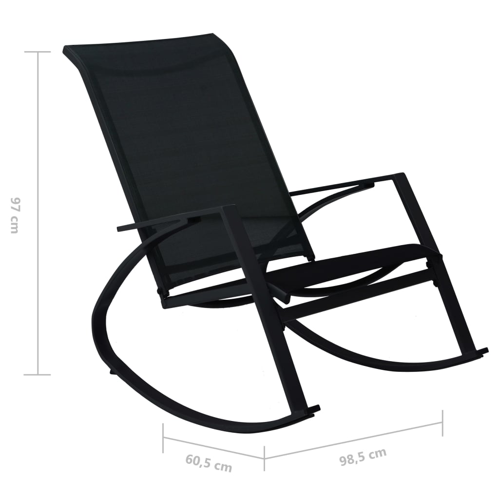 Puutarhan keinutuolit 2 kpl textilene musta - Sisustajankoti.fi