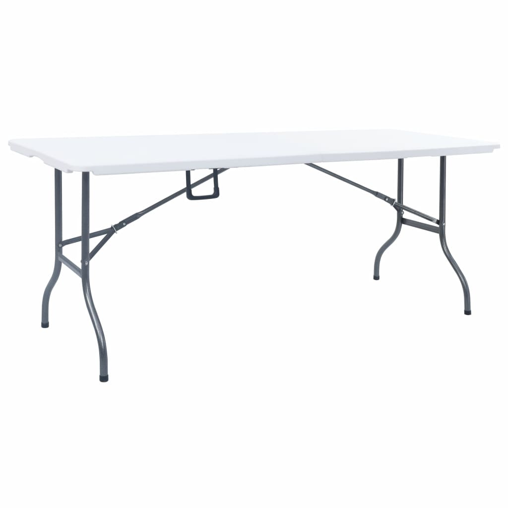 Kokoontaittuva puutarhapöytä valkoinen 180x72x72 cm HDPE - Sisustajankoti.fi