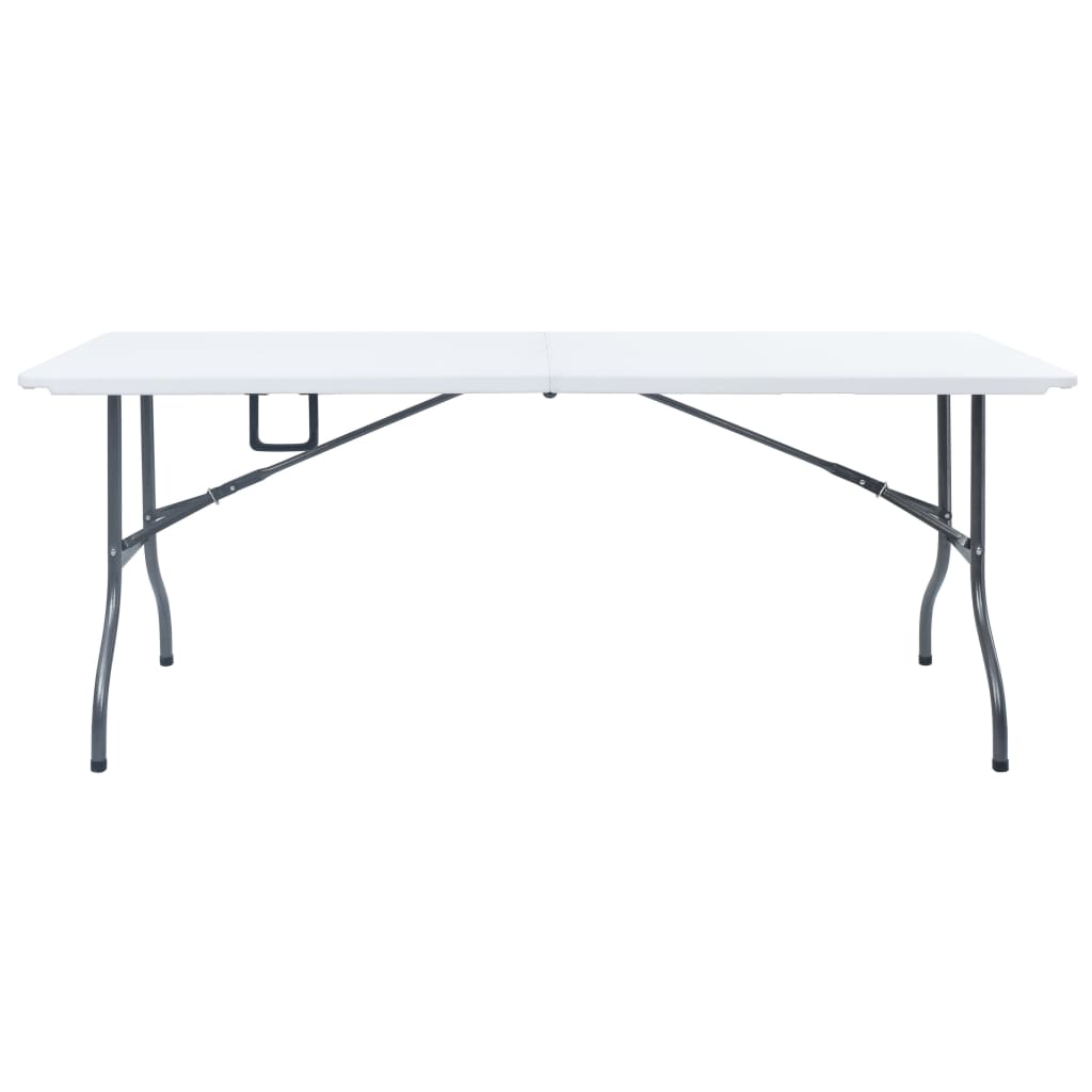 Kokoontaittuva puutarhapöytä valkoinen 180x72x72 cm HDPE - Sisustajankoti.fi