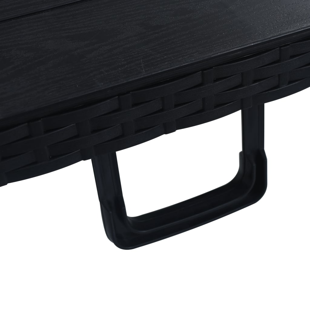 Kokoontaittuva puutarhapöytä musta 180x75x72 cm HDPE - Sisustajankoti.fi