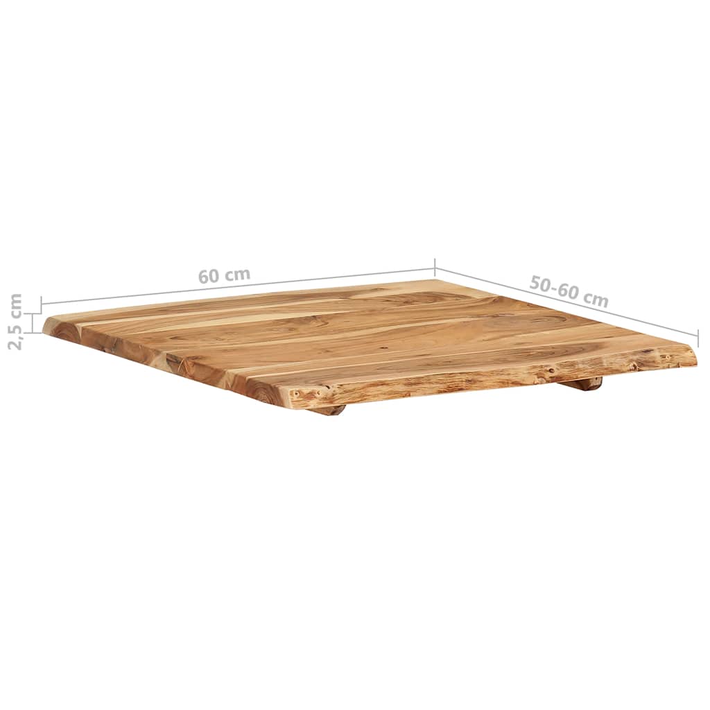 Pöytälevy täysi akaasiapuu 60x60x2,5 cm - Sisustajankoti.fi