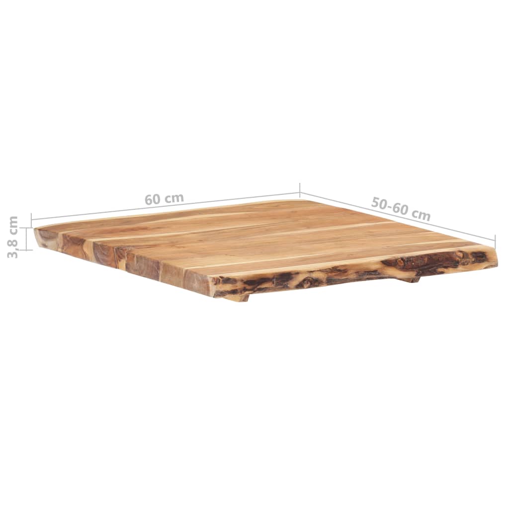 Pöytälevy täysi akaasiapuu 60x60x3,8 cm - Sisustajankoti.fi
