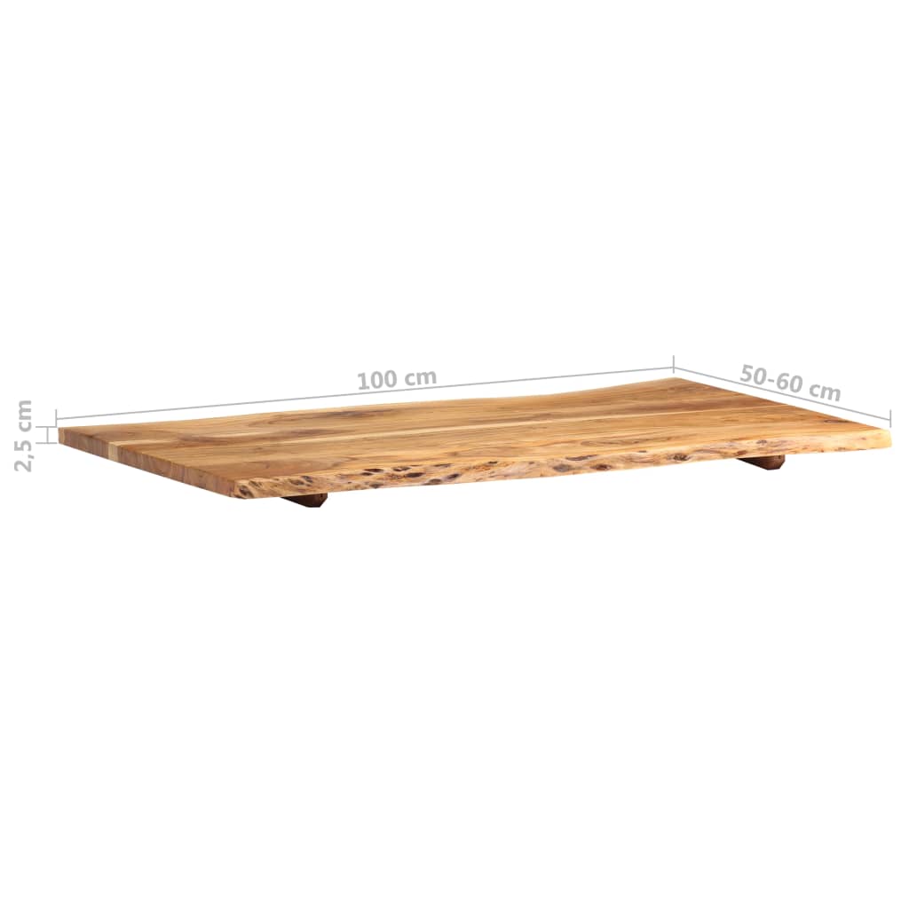 Pöytälevy täysi akaasiapuu 100x60x2,5 cm - Sisustajankoti.fi