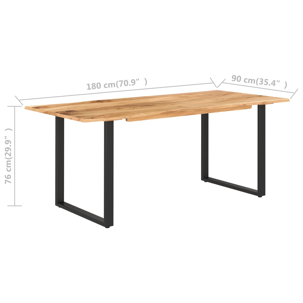 Ruokapöytä 180x90x76 cm täysi akaasiapuu - Sisustajankoti.fi