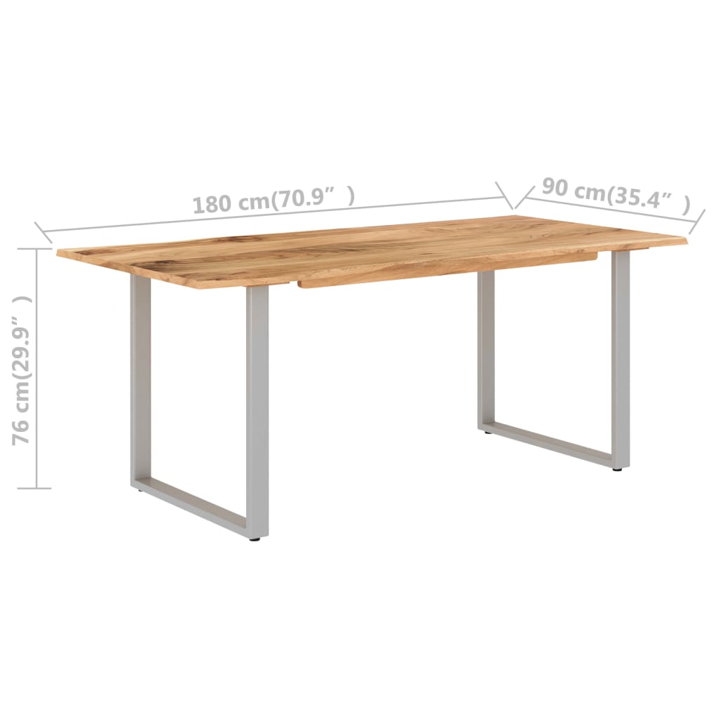 Ruokapöytä 180x90x76 cm täysi akaasiapuu - Sisustajankoti.fi