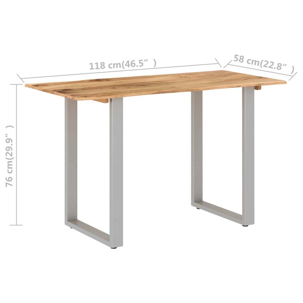 Ruokapöytä 118x58x76 cm täysi akaasiapuu - Sisustajankoti.fi
