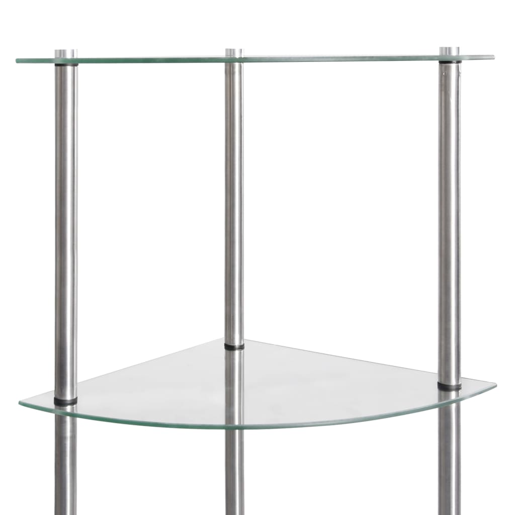 6-kerroksinen hylly läpinäkyvä 30x30x160 cm karkaistu lasi - Sisustajankoti.fi