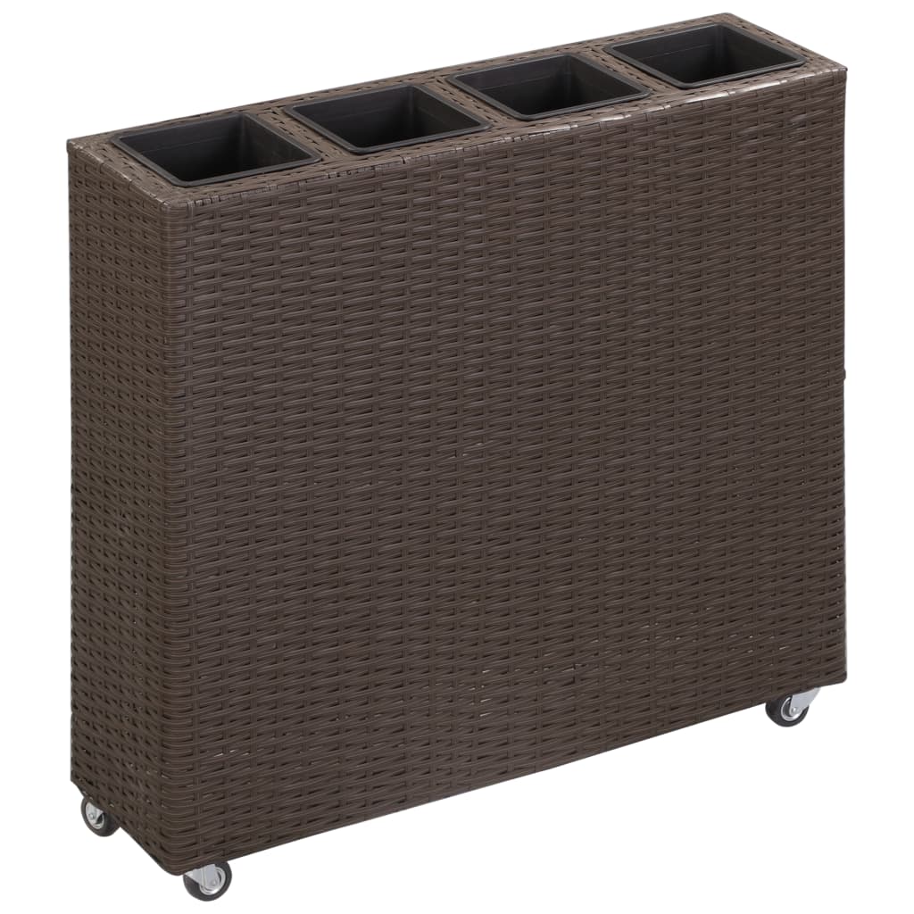Korotettu kukkalaatikko 4xruukku 80x22x79 cm polyrottinki rusk. - Sisustajankoti.fi