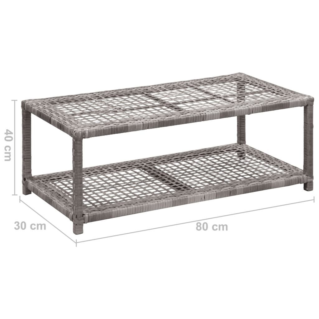 Kenkäpenkki harmaa 80x40x30 cm polyrottinki - Sisustajankoti.fi