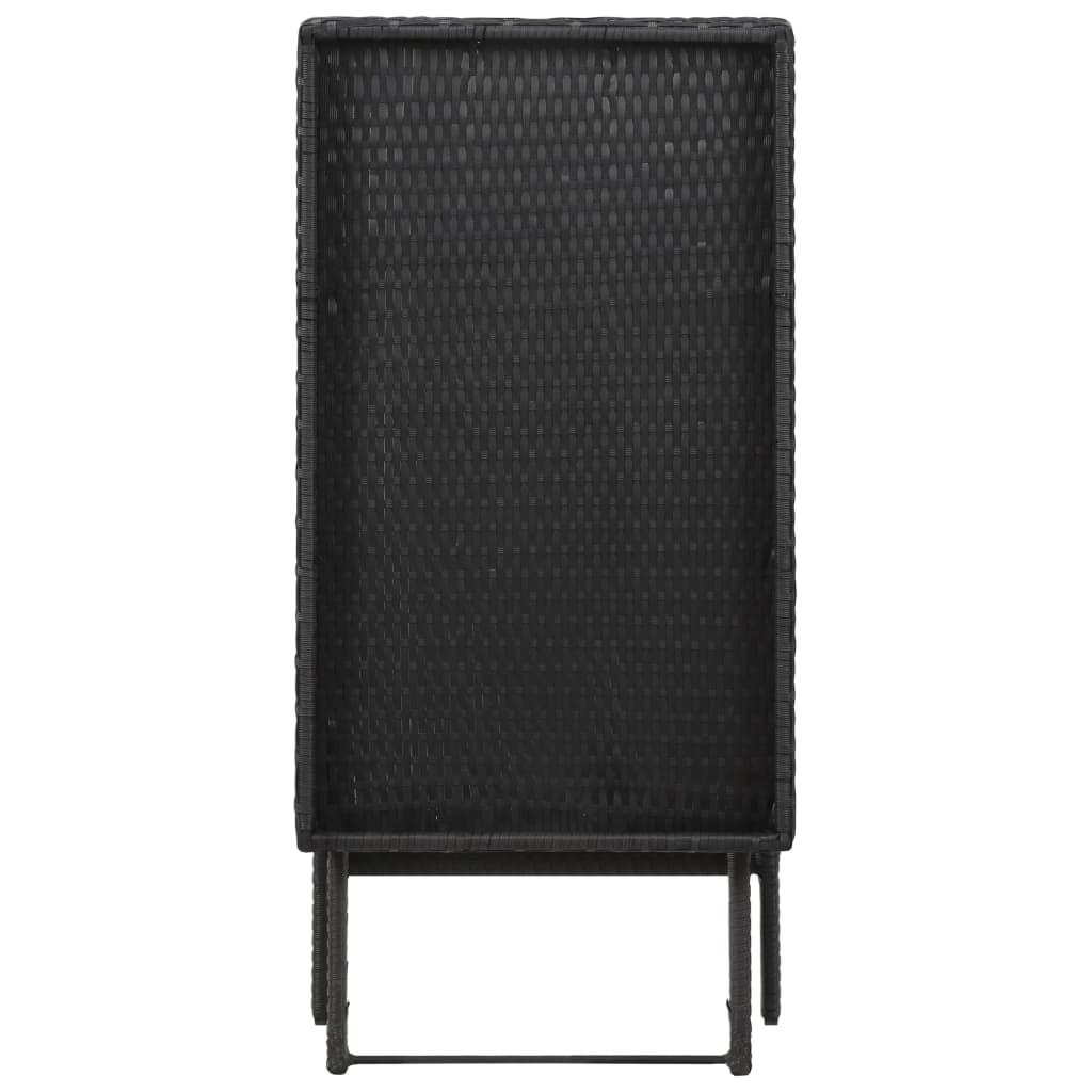 Kokoontaittuva pöytä musta 80x45x75 cm polyrottinki - Sisustajankoti.fi
