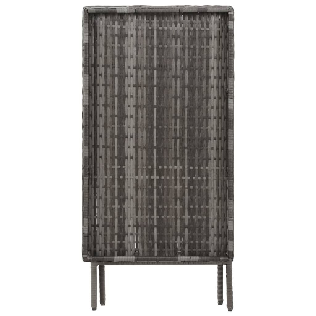 Kokoontaittuva pöytä harmaa 80x45x75 cm polyrottinki - Sisustajankoti.fi