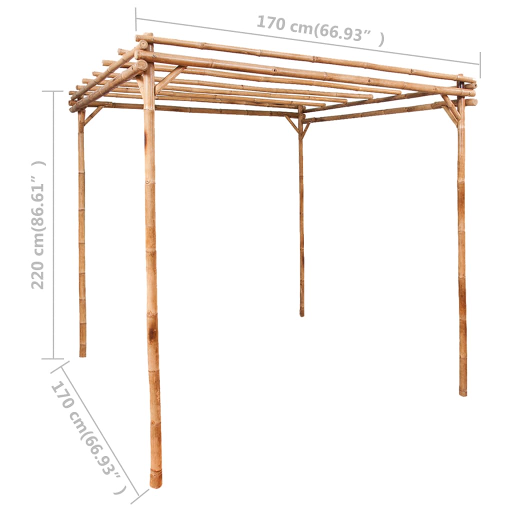 Pergola bambu 170x170x220 cm - Sisustajankoti.fi