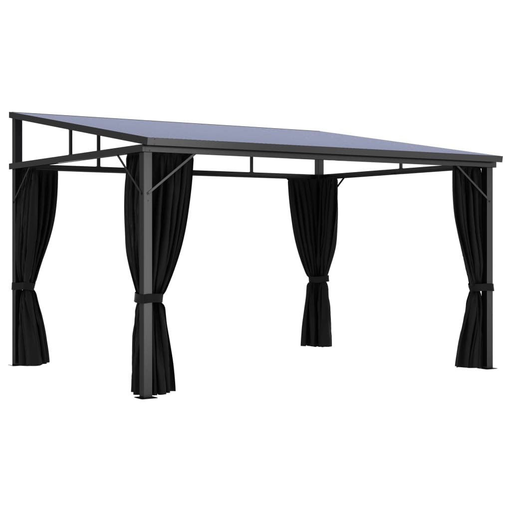 Huvimaja verhoilla 405x294x244 cm antrasiitti - Sisustajankoti.fi