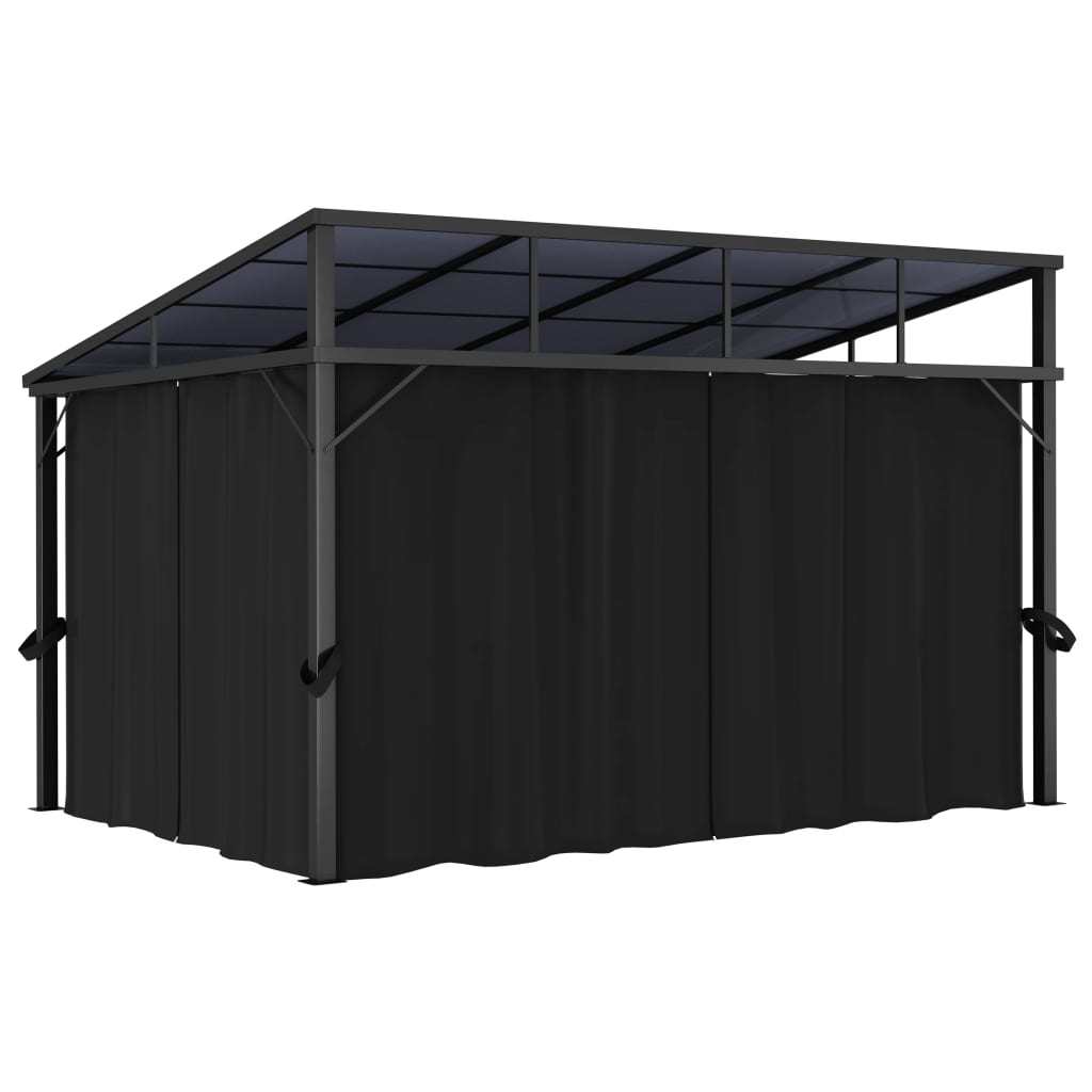 Huvimaja verhoilla 405x294x244 cm antrasiitti - Sisustajankoti.fi