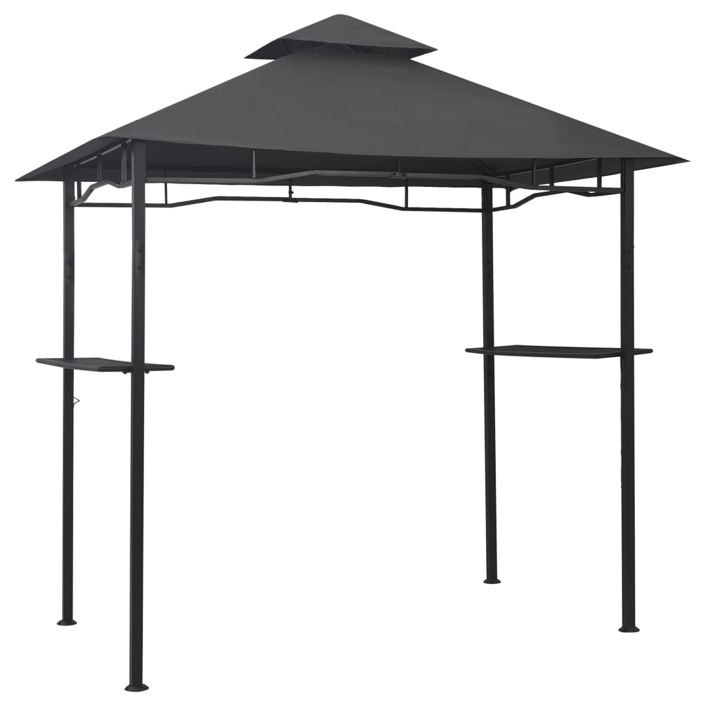 BBQ-huvimaja 240x150x255 cm antrasiitti teräs - Sisustajankoti.fi