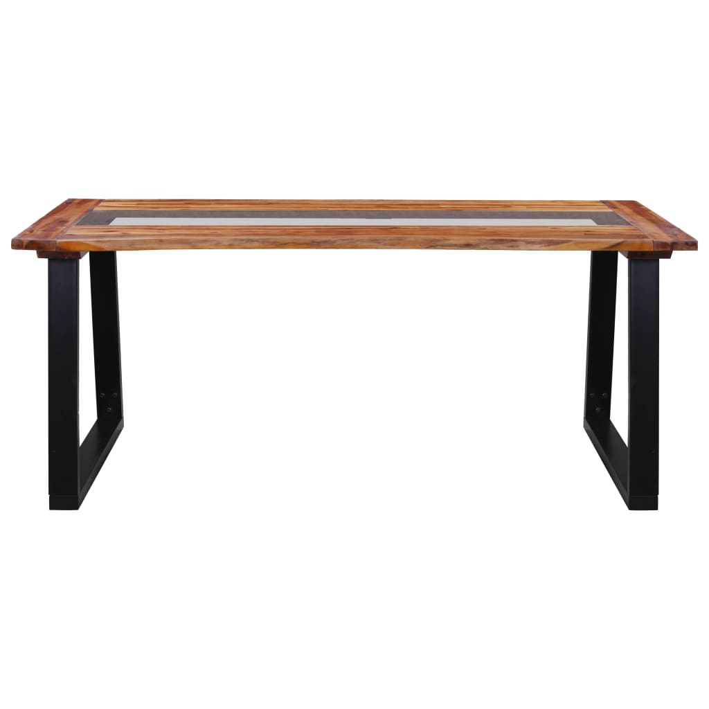 Ruokapöytä 180x90x75 cm täysi akaasiapuu ja lasi - Sisustajankoti.fi