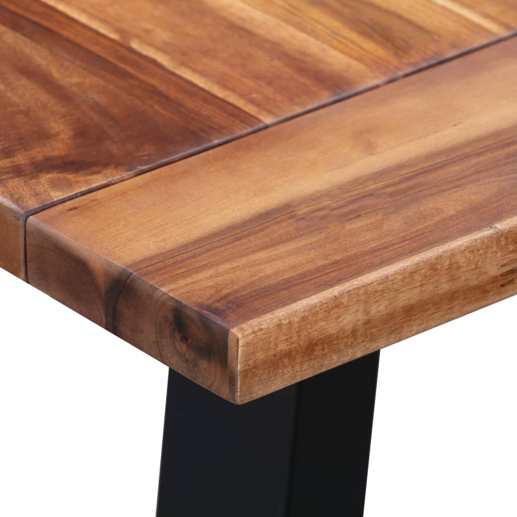 Ruokapöytä 180x90x75 cm täysi akaasiapuu ja lasi - Sisustajankoti.fi