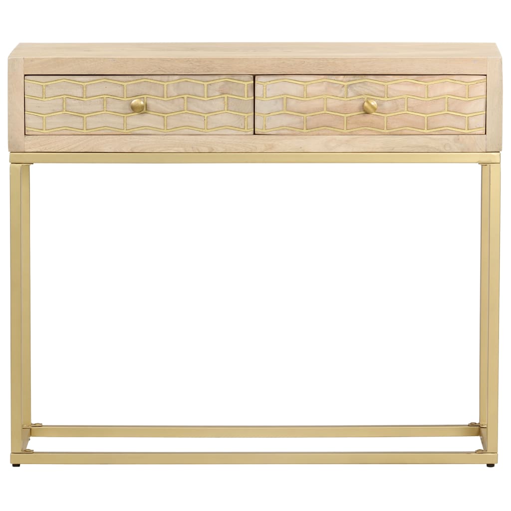 Konsolipöytä kulta 90x30x75 cm täysi mangopuu - Sisustajankoti.fi