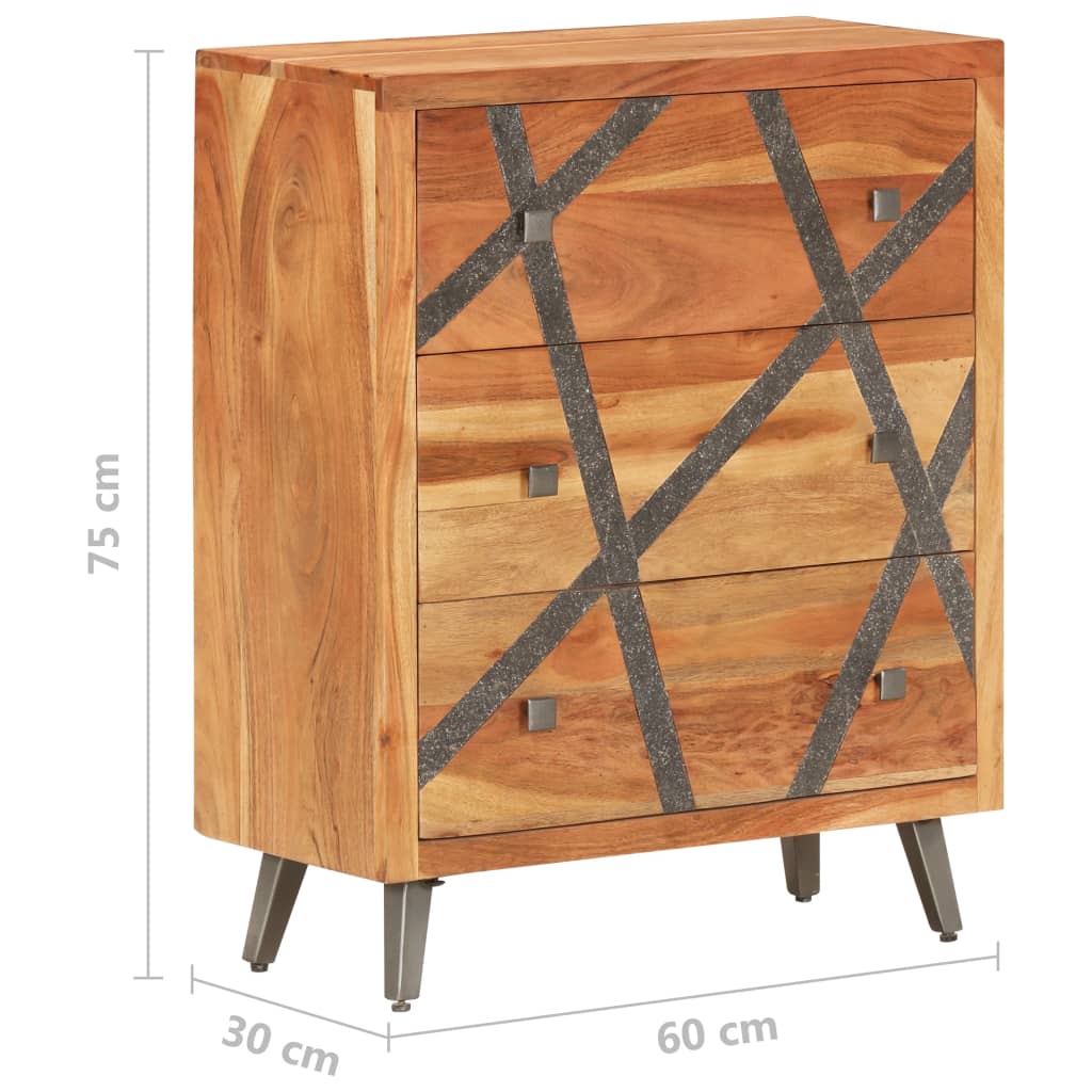 Senkki 60x30x75 cm täysi akasiapuu - Sisustajankoti.fi