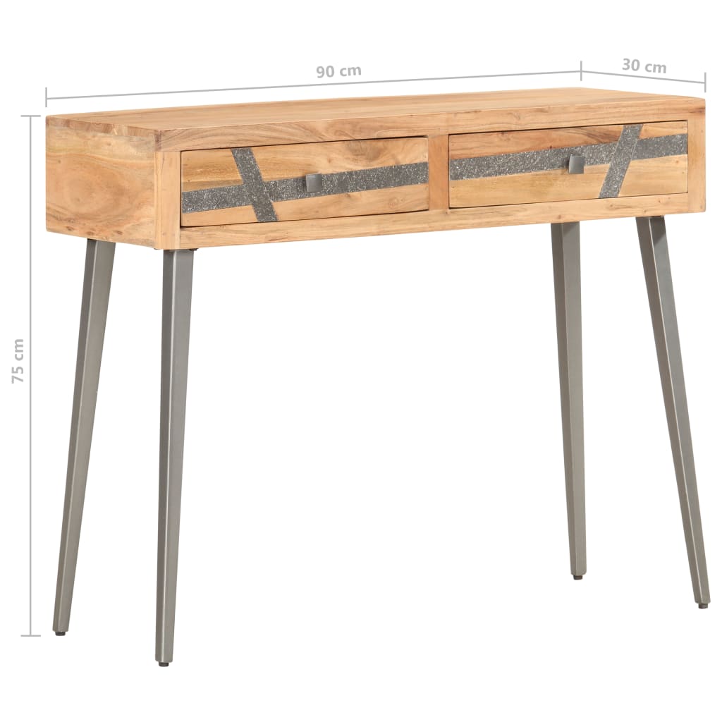 Konsolipöytä 90x30x75 cm täysi akaasiapuu - Sisustajankoti.fi