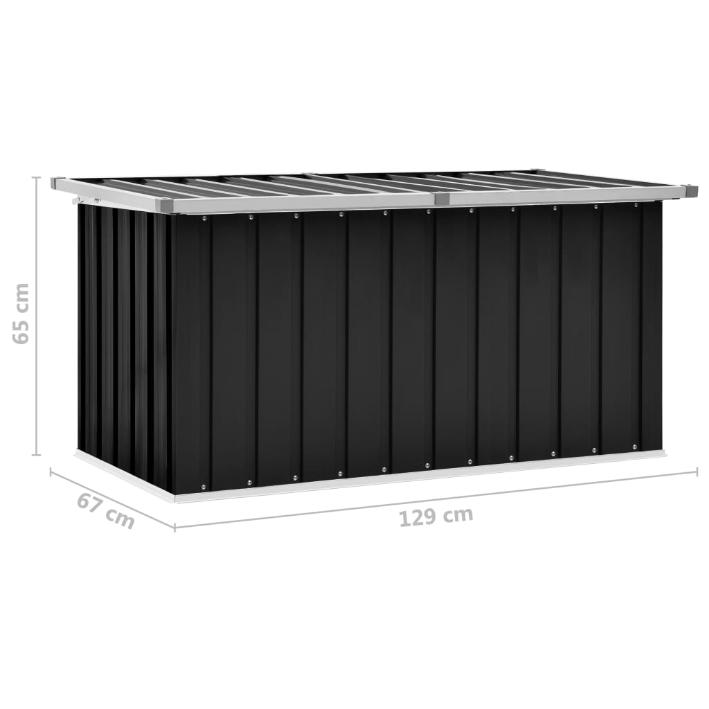 Puutarhan varastoarkku antrasiitti 129x67x65 cm - Sisustajankoti.fi