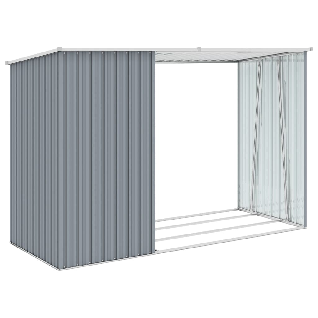 Puutarhan polttopuuvaja harmaa 245x98x159 cm galvanoitu teräs - Sisustajankoti.fi