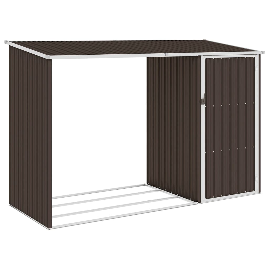 Puutarhan polttopuuvaja ruskea 245x98x159 cm galvanoitu teräs - Sisustajankoti.fi