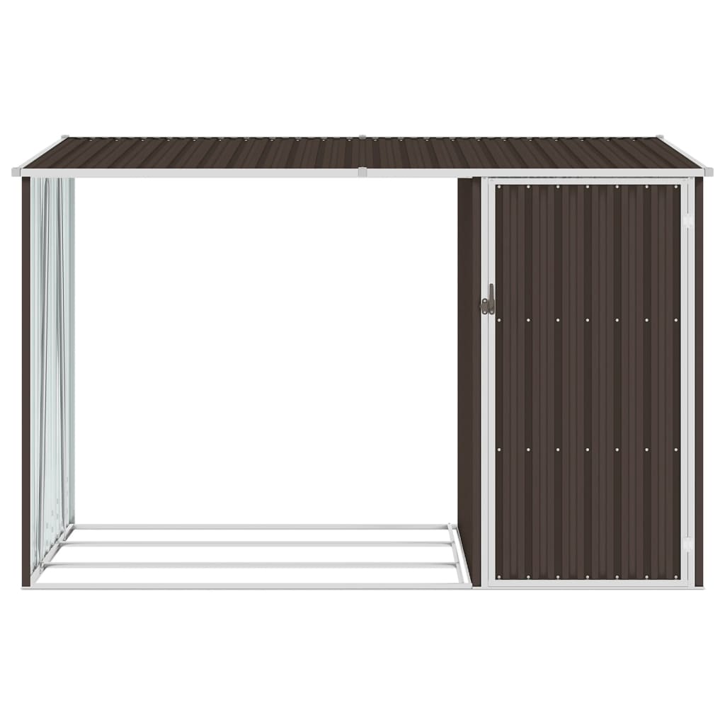 Puutarhan polttopuuvaja ruskea 245x98x159 cm galvanoitu teräs - Sisustajankoti.fi