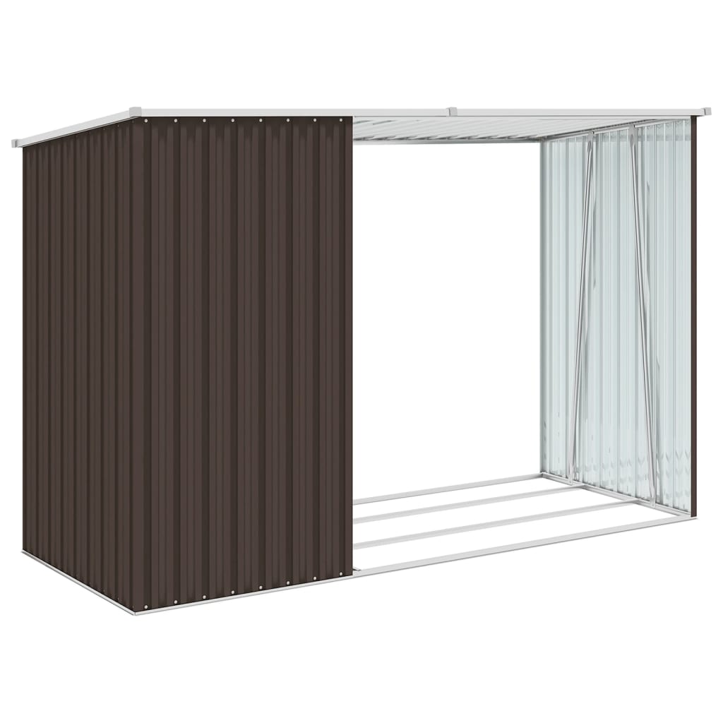 Puutarhan polttopuuvaja ruskea 245x98x159 cm galvanoitu teräs - Sisustajankoti.fi