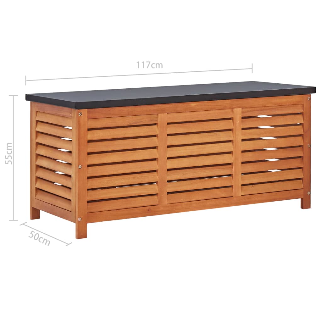 Puutarhan varastolaatikko 117x50x55 cm täysi eukalyptuspuu - Sisustajankoti.fi