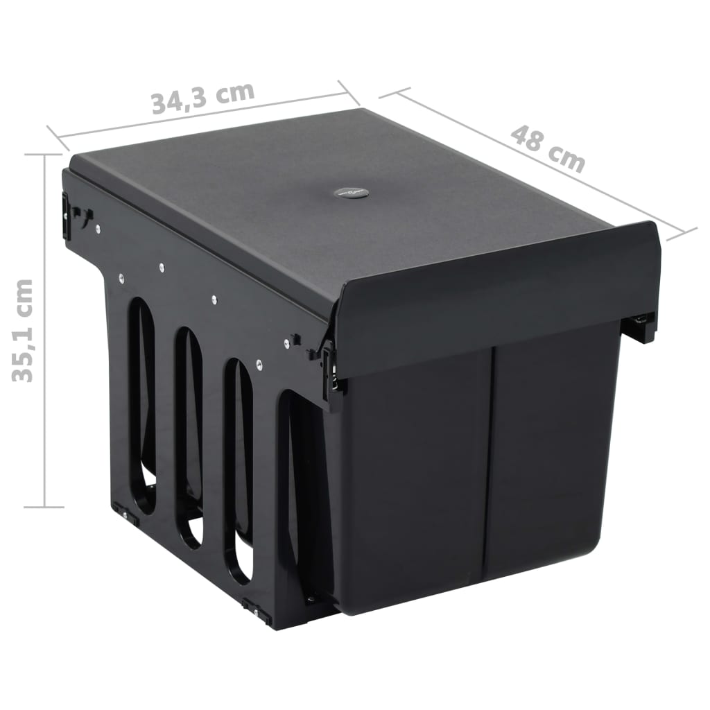 Keittiökaapin ulosvedettävä kierrätysroskis Soft-Close 36 l - Sisustajankoti.fi