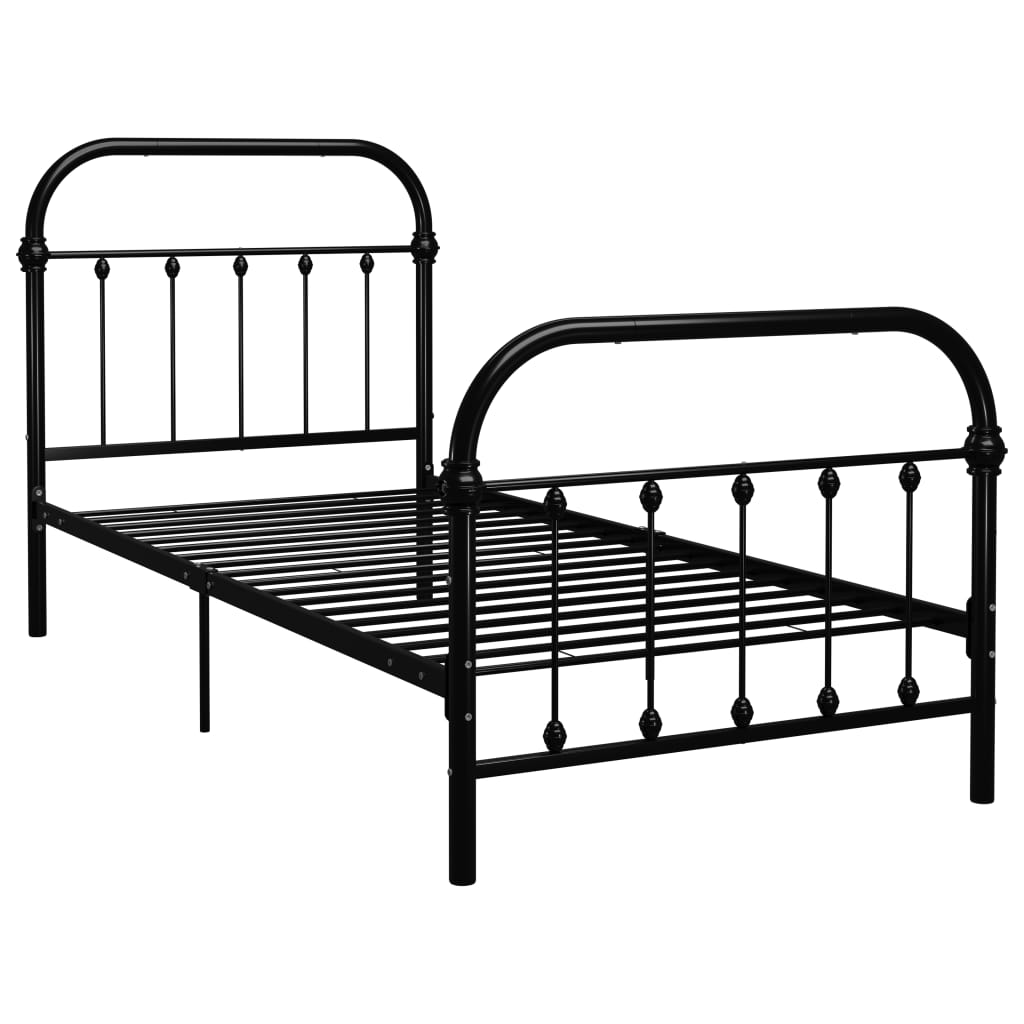 Sängynrunko musta metalli 90x200 cm - Sisustajankoti.fi