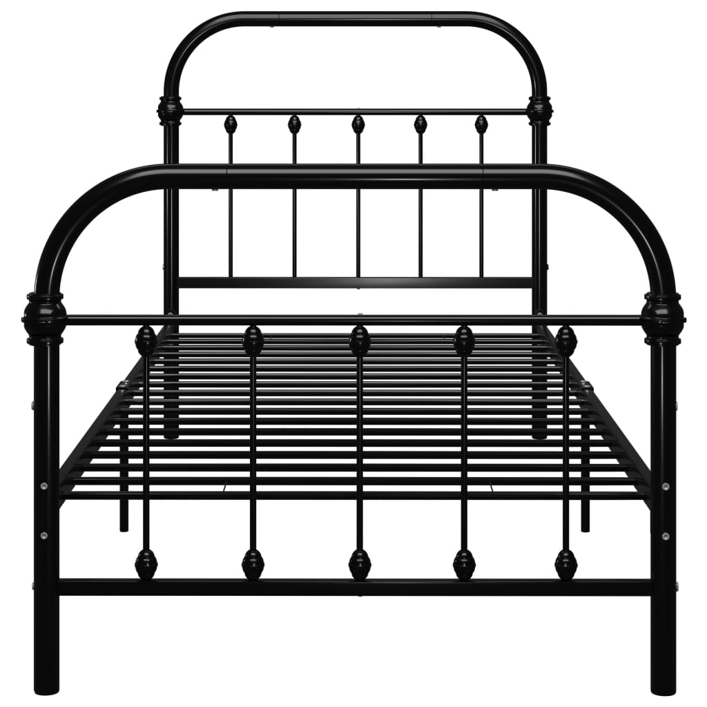 Sängynrunko musta metalli 90x200 cm - Sisustajankoti.fi