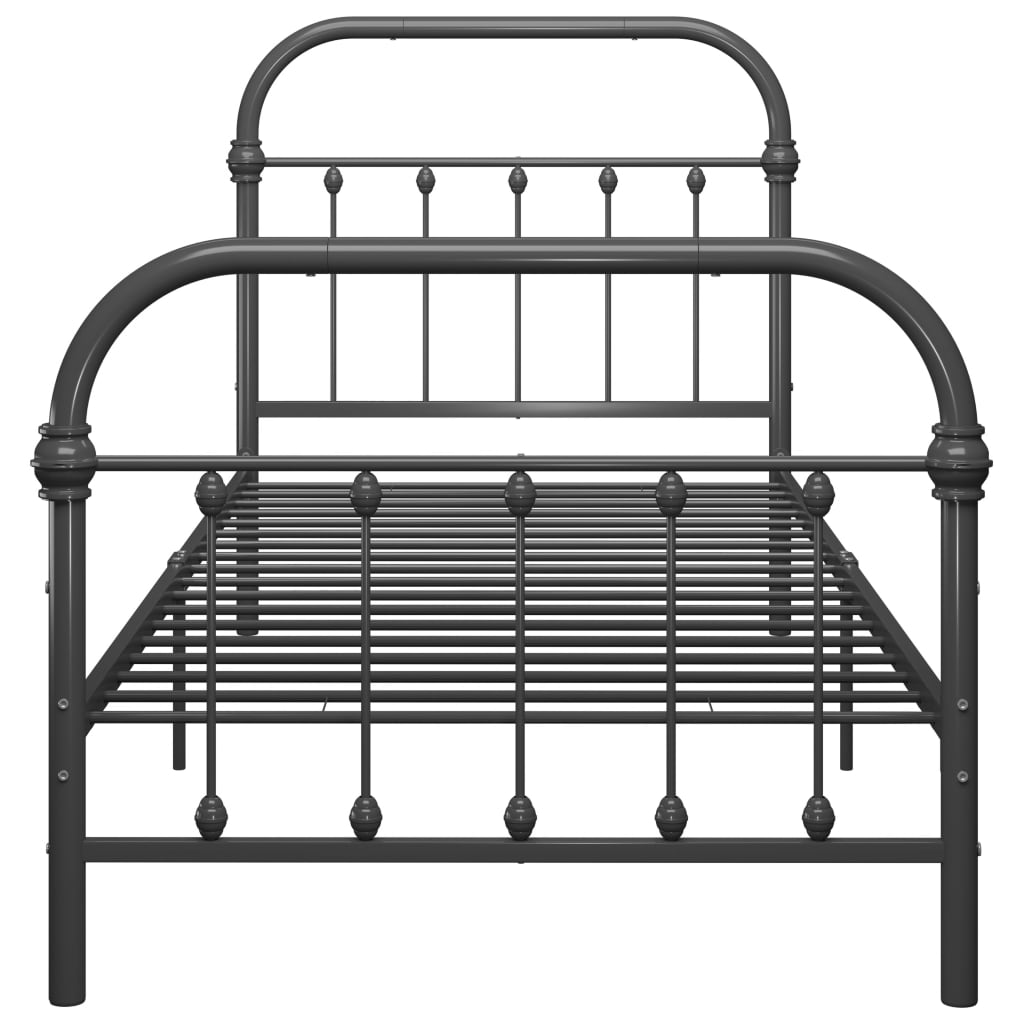 Sängynrunko harmaa metalli 90x200 cm - Sisustajankoti.fi