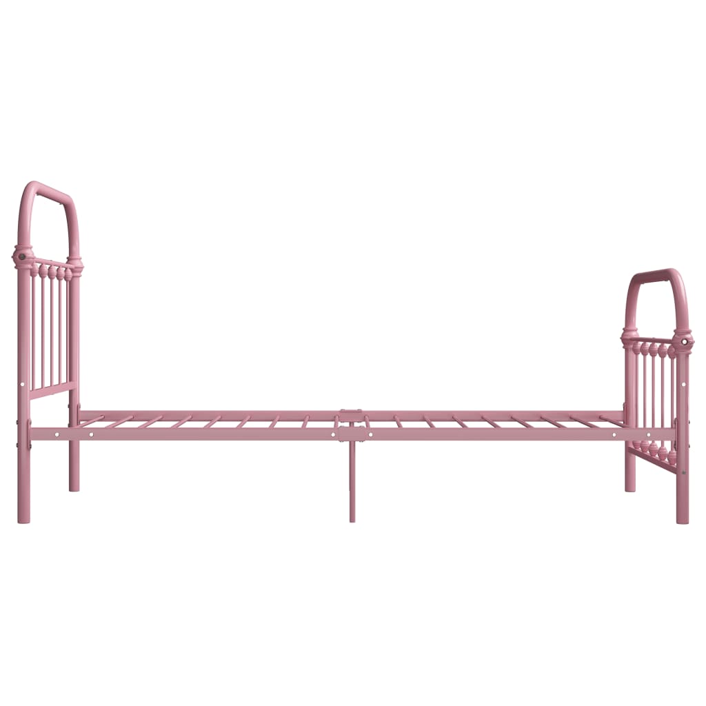 Sängynrunko pinkki metalli 90x200 cm - Sisustajankoti.fi