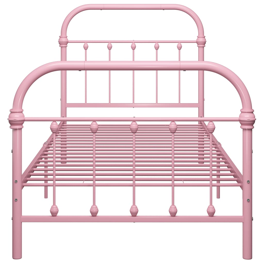 Sängynrunko pinkki metalli 90x200 cm - Sisustajankoti.fi